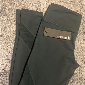 NWT Small Green Running Leggings with Mesh Panels